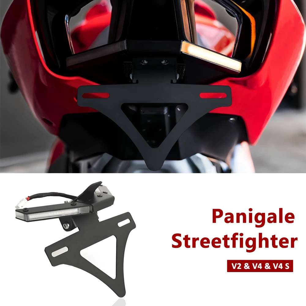 

Motorcycle License Plate Bracket Holder Rear Short Tail Bracket Kit For Ducati Panigale V4 V2 Streetfighter V4 S V2 2020-2024