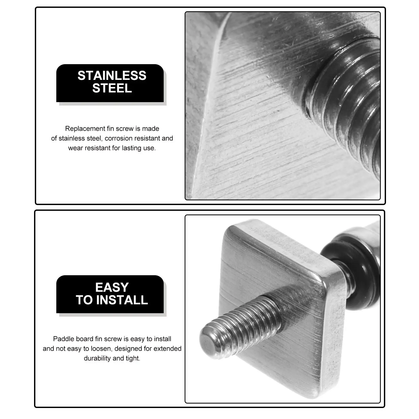Stainless Steel Paddle Board Fin Screw Replacement for Surfboard Fin Boxes Quick Release Hand Tightening Corrosion Wear