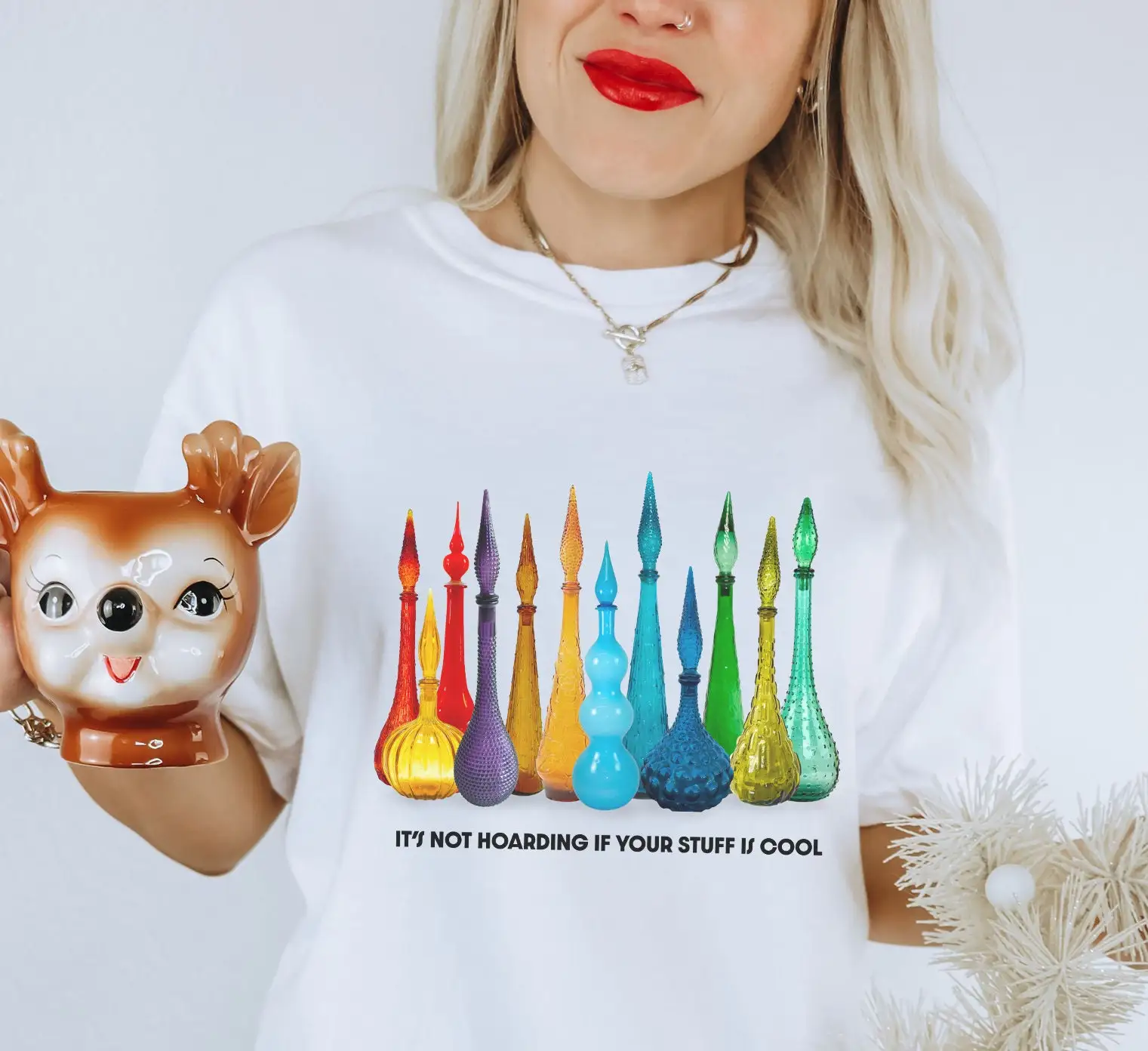 Australian Shipping Empoli Genie Bottles Comfort Colors T Shirt Vintage Glass Lover It's Not Hoarding If Your Stuff Is Cool