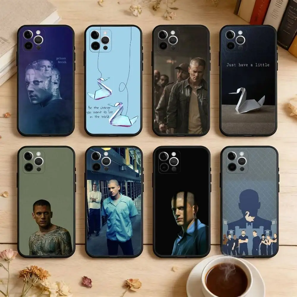 

Movie P-Prison B-Break Soft Silicone Black Cover,Phone Case For iPhone 17,16,15,14,13,12,11 Plus,Pro Max,XS