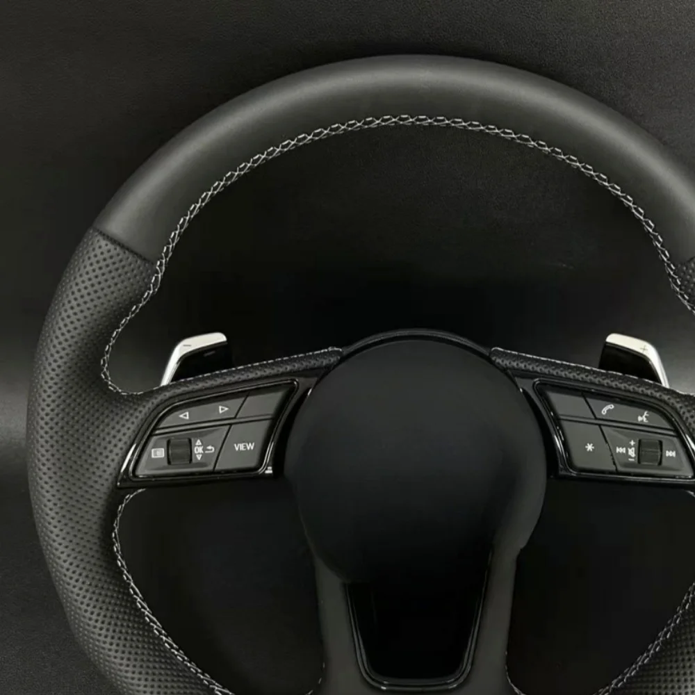 Custom Car Steering Wheel Braid Cover Soft 100% Fit For Audi A3 (8V) A4 (B9) Avant A5 (F5) A1 (8X) Car Products Steering Wrap