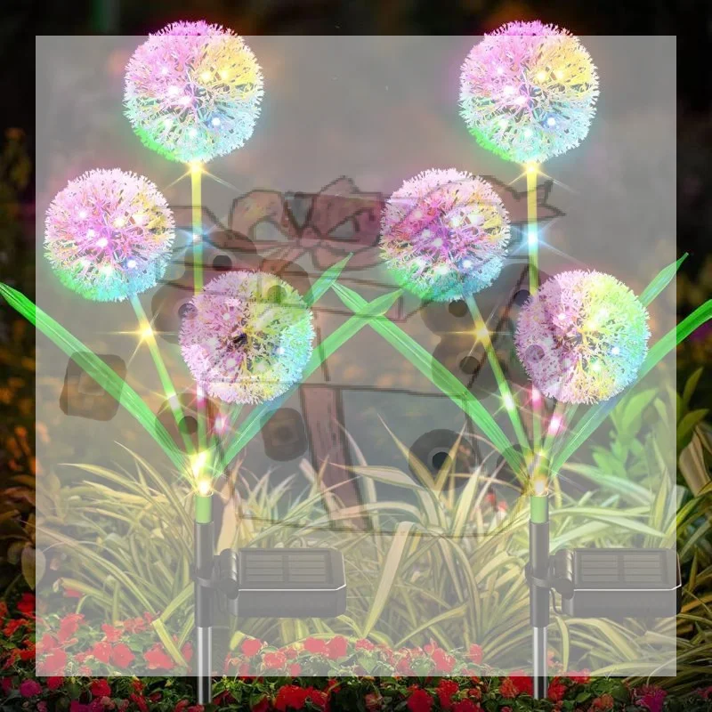 CCSolar Powered Dandelion Garden Lights With RGB Color Changing And Waterproof Perfect For Yard Patio Pathway Decor