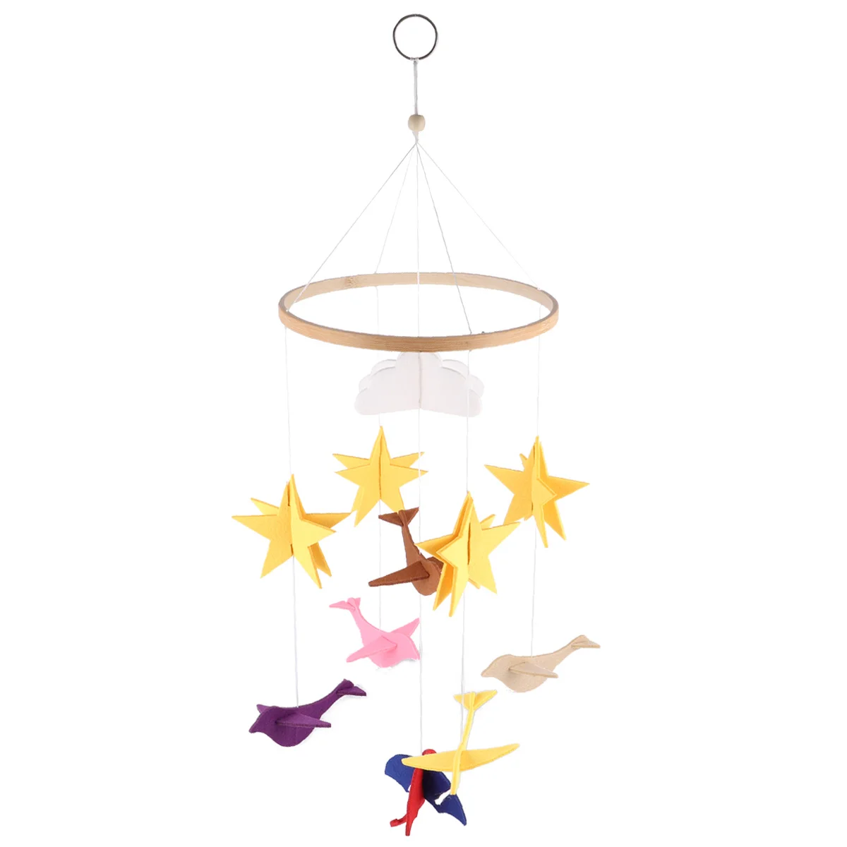 1 pçs berço do bebê pendurado decoração sentiu tridimensional vento carrilhão ornamento único leve berço ornamento interior ao ar livre