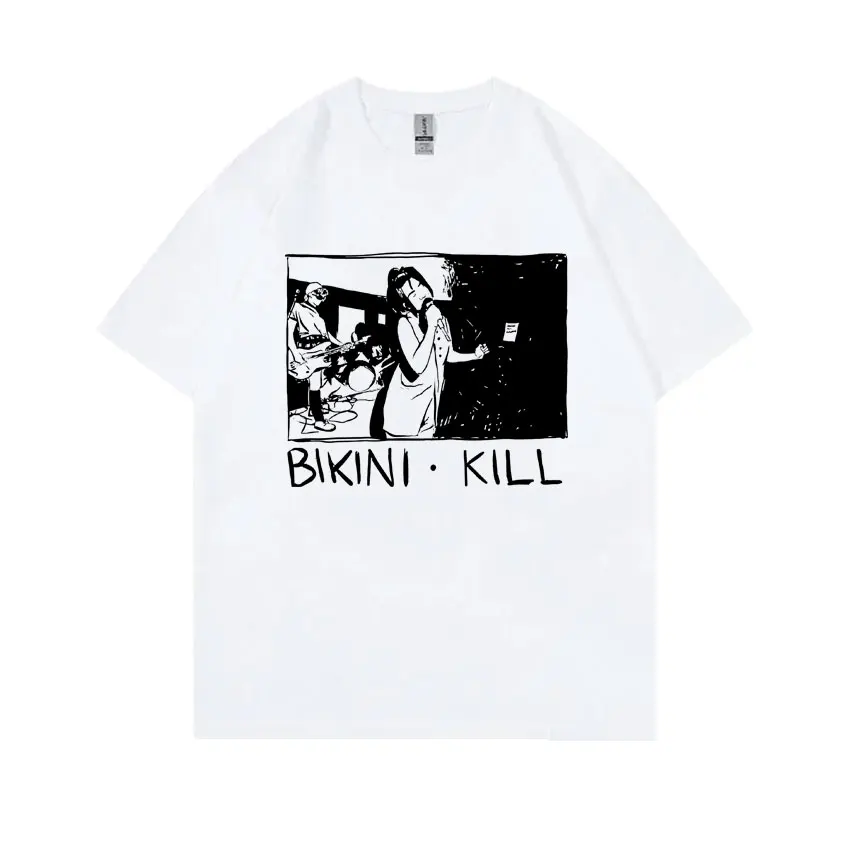 Punk Rock Band Bikini Kill Riot Grrrl Kathleen Hanna Print T-shirts Mannen Casual Oversized T-shirt Korte Mouw Heren T-shirts