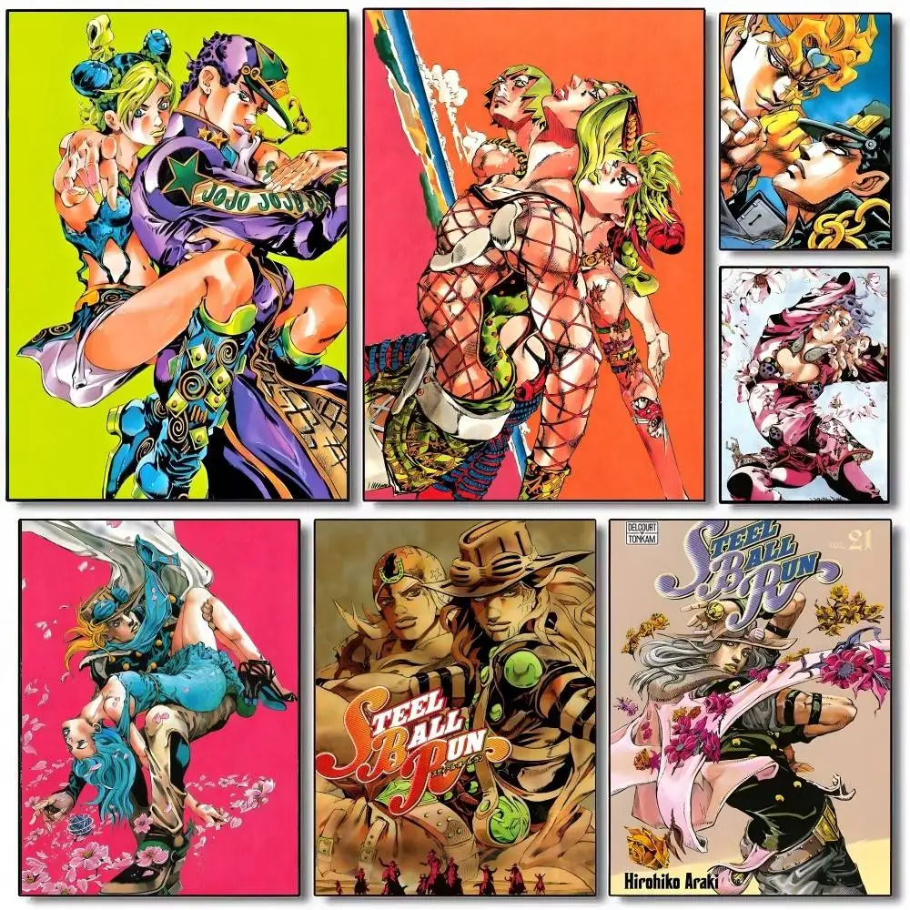 جوجوس آيفس آري مغامرة أنيمي ورق أبيض ملصق ريترو كرافت ورقة ملصق DIY غرفة بار مقهى خمر اللوحة الزخرفية