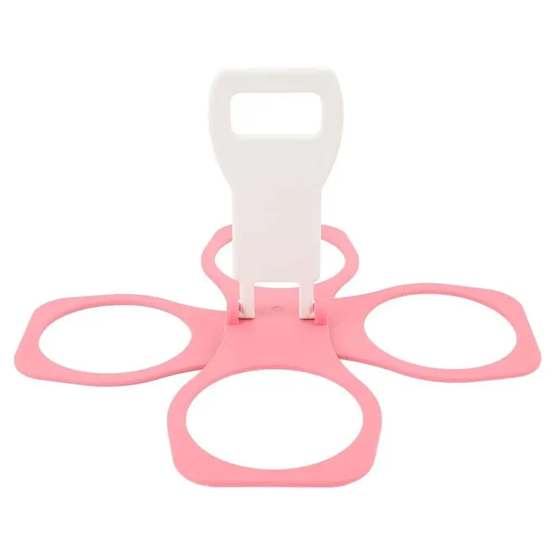

JHD Hand-Held Foldable Cup Holder-Reusable 4-Hole Capacity Beverage Tray, Portable Cup Support