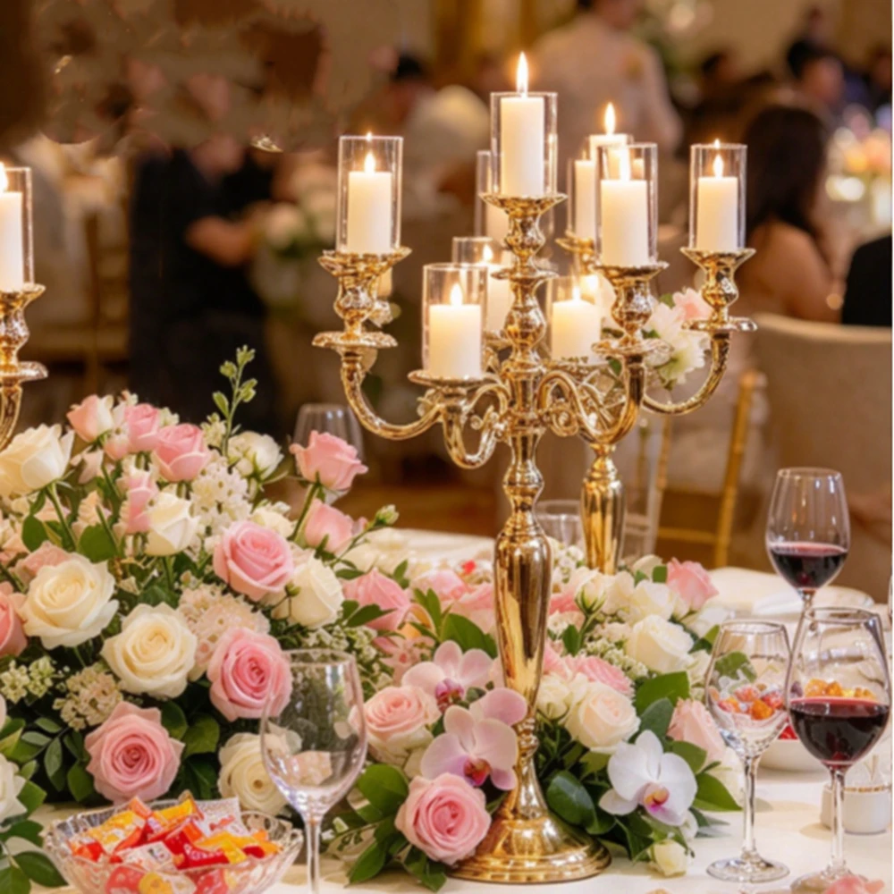 70-100cm Candle Holders with acrylic Cylinder tube Clear Flower Vase Hurricane  Candle Holder for Table Centerpiece Wedding Home