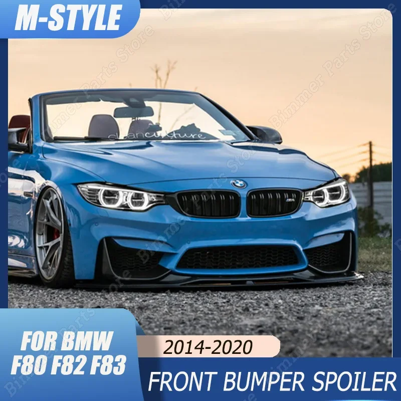 M Performance Style Front Bumper Splitter Lip Diffuser Side Spoiler Cover Guard ABS For BMW F80 F82 F83 M3 M4 2014-2020 Tuning