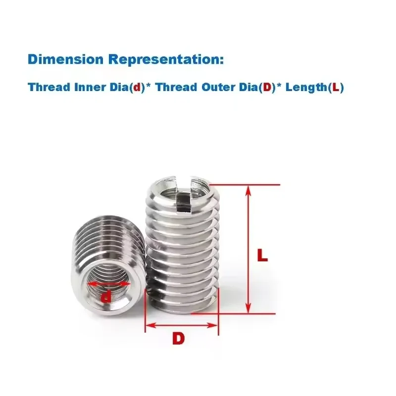 Sleeve Converter Nuts Slotted Inside Outside Thread Insert Adapter 304 Stainless Steel M2 ~ M12