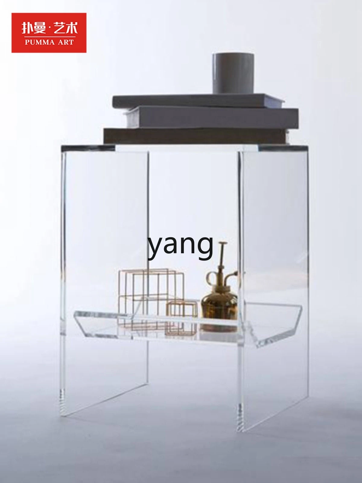 LTT acrylic transparent living room corner bathroom waterproof storage table rack corner decoration dining room square table