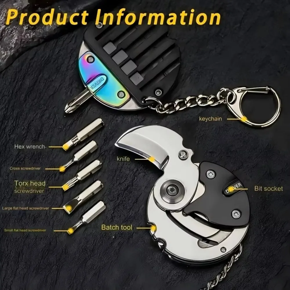 

Подарки мини-брелок с пакетной головкой портативный многоцелевой складной кулон из нержавеющей стали уличные гаджеты