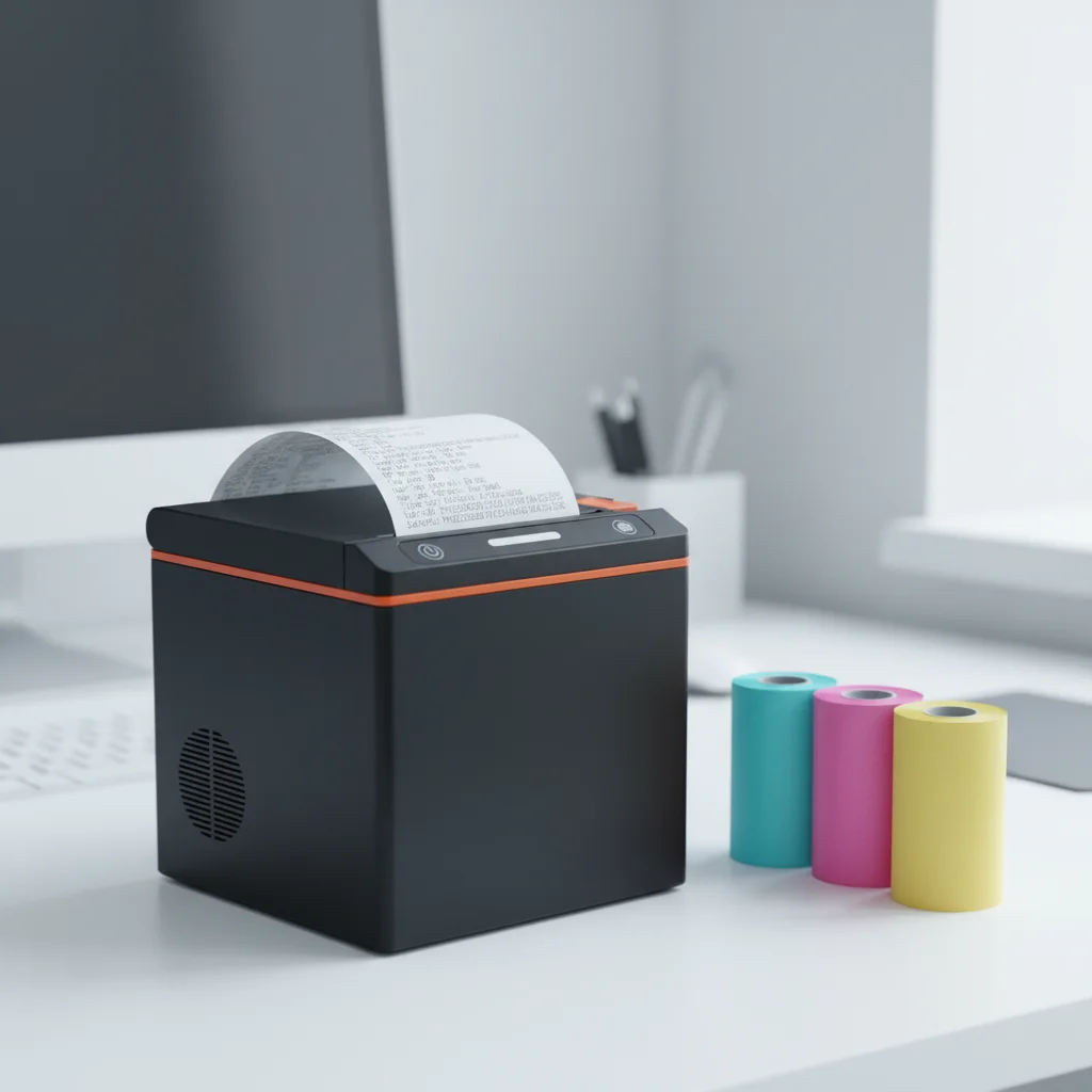 250mm/s Fast 80MM Linerless LabeL Thermal Printer WIFI Bluetooth POS Printer Sticker on Cafe Cups