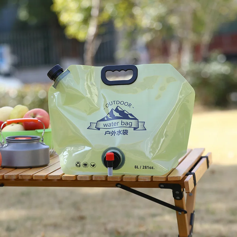Faltbare Outdoor-Wasserbeutel mit großem Fassungsvermögen von 8L, tragbare Camping-Wasserbeutel, Aufbewahrungsbeutel