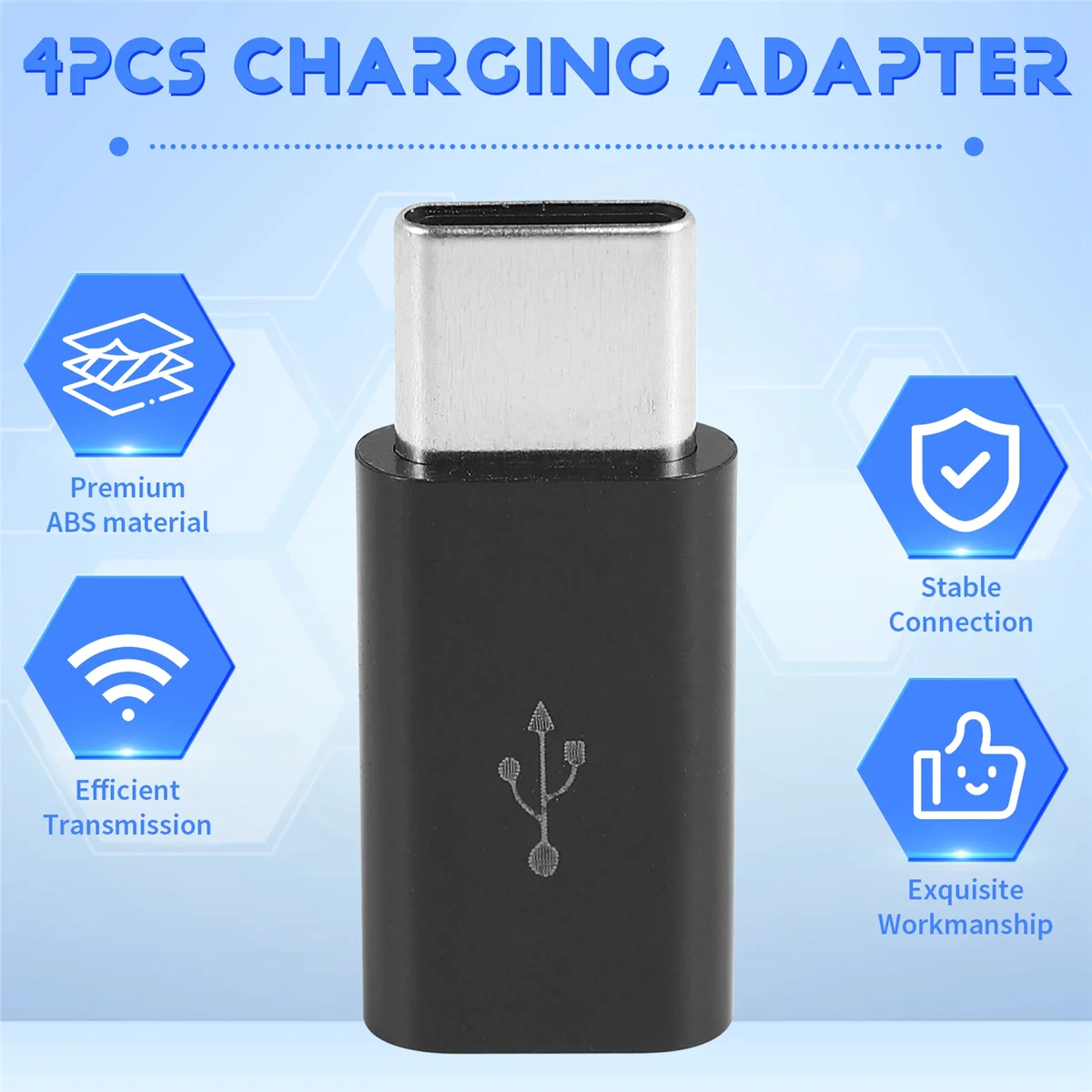 Адаптер ABKM Micro-USB-USB C, адаптер для зарядки Mini-Typec, разъем-переходник USB Type C с резистором