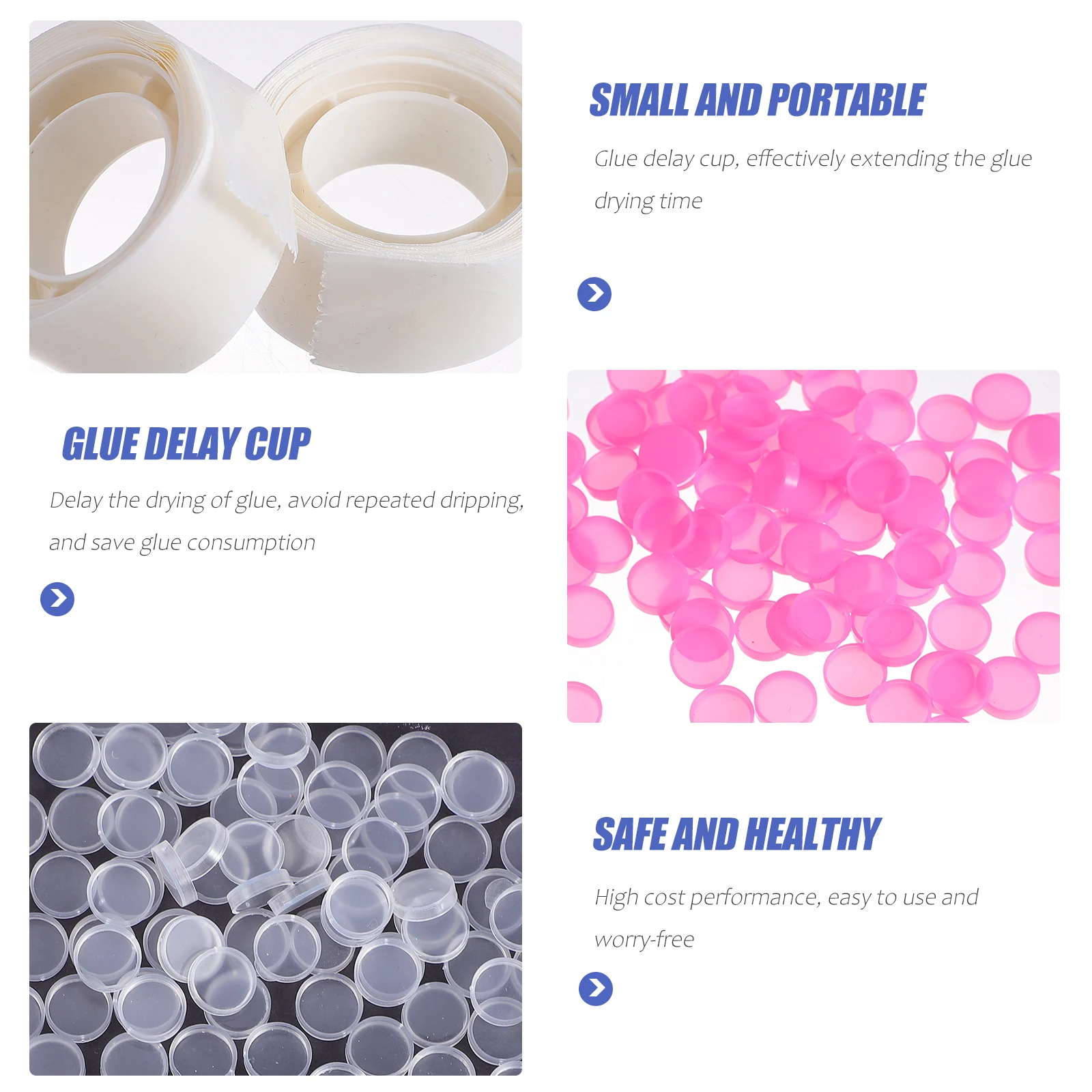 200Pcs Lash Glue Holder Cup Eyelash Extension Tool for Precise Lash Application Easy Clean Reusable Safe Healthy Beauty