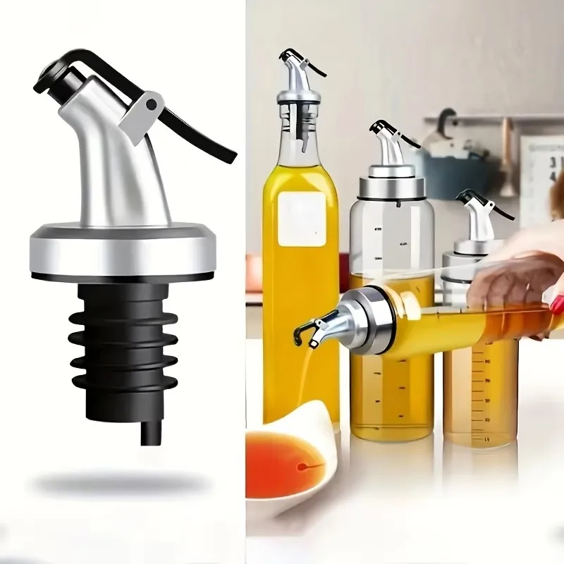 1/2/3/4Pcs Food Grade Rubber Oil Bottle Plug Seal Leak-Proof Nozzle Sprayer Liquor Dispenser Wine Pourer Kitchen Bar Tool