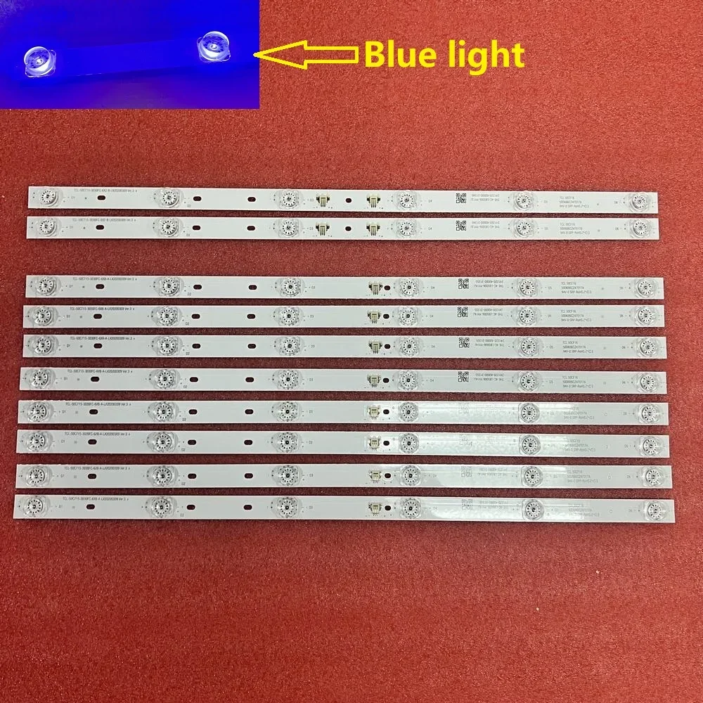 Tira de luces LED de retroiluminación, accesorio para TCL 50C715 3030FC-6X8-A 6X2-B-LX20200309 4C-LB5006-YH16J, color azul, 6LED