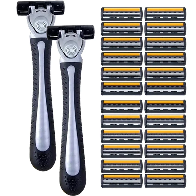 

Men And Women Manual Safety Razor Blade 3-Layer Stainless Steel Hair Removal Shaving Blades Replaceable Shaver Head