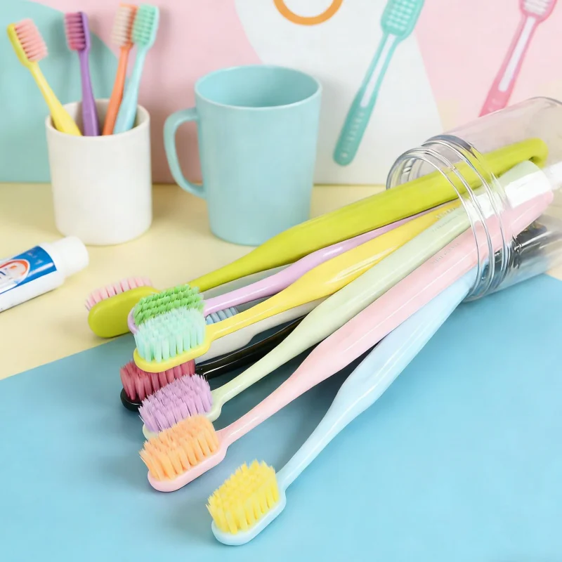 

Набор из 8 зубных щеток разноцветных расцветок для домашнего использования, с широкой головкой и мягкой щетиной для взрослых, бережная чистка десен, более эффективны, чем обычные зубные щетки, не повреждают зубы, тонкая мягкая щетина, незаменимый предмет 