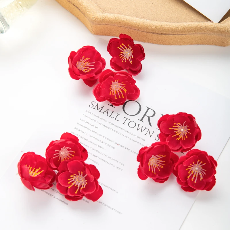 100 Stück 3CM Künstliche Blumen für Scrapbooking, Kirschblüten, DIY-Geschenke, Süßigkeitenbox, Hochzeit, Garten, Rosenbogen, Heimdekoration, Valentinstagskranz – Detail 11