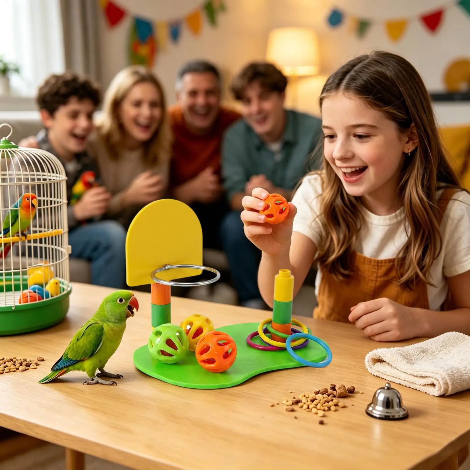 Bird Toys For Parakeets Interactive Chew Enrichment Pet Supplies Basketball Rack Parrot Bird Puzzle Toys For African Grey Conure view 6