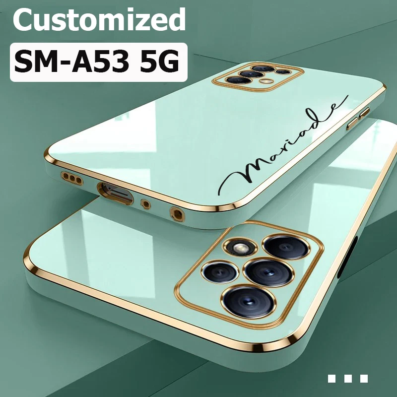 A53 5G SM-A536B SM-A536U Personalized Customized Name DIY Cover Case For Samsung Galaxy A53 5G Luxury 6D Plating Soft Cases