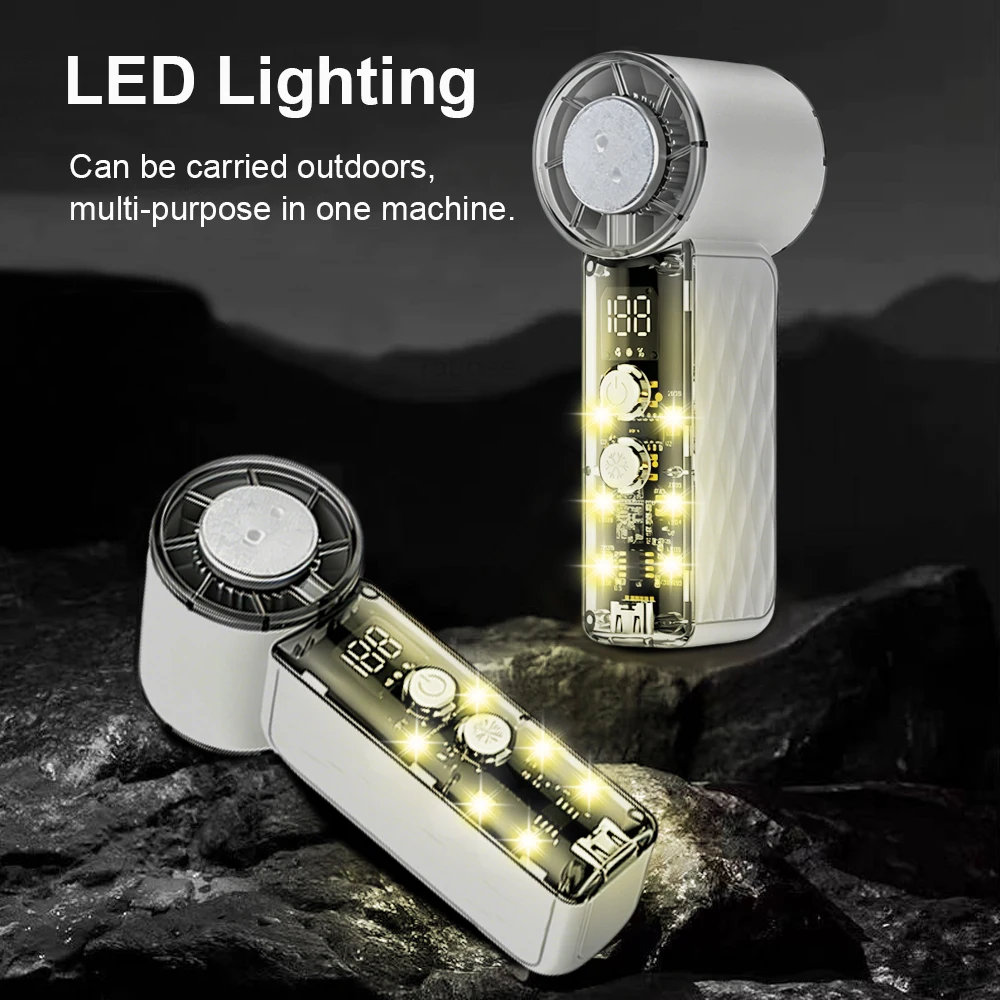 Portable Usb Rechargeable Personal Fan With Led Light Cooling_voghion.com