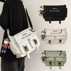 Borse a tracolla casual da donna alla moda Zaino da ragazza di grande capacità Borsa a tracolla da donna semplice Harajuku Borsa da uomo alla moda per uomo