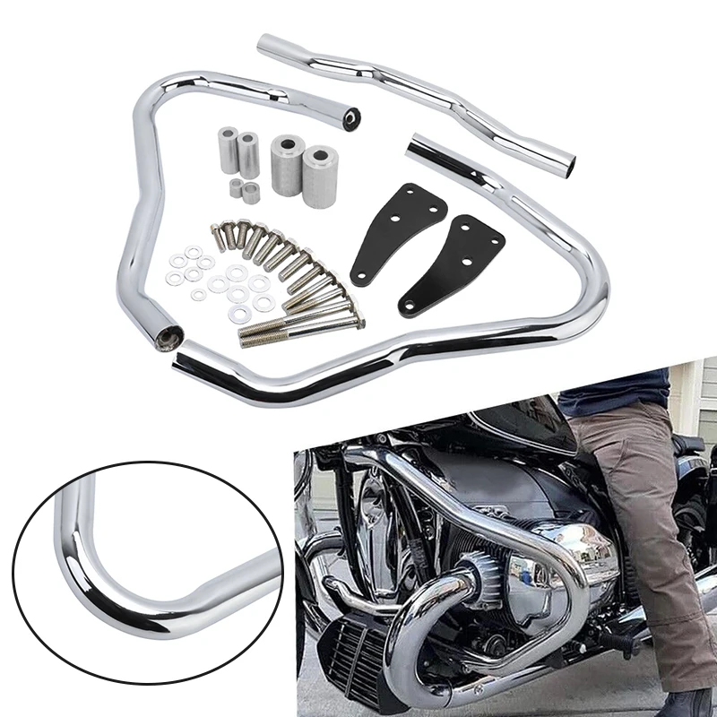 

For BMW 1800 R18 R 18 2020 2021 2022 2023 Motorcycle Engine Guard Highway Crash Bar Frame Chrome Bumper Protector Accessories