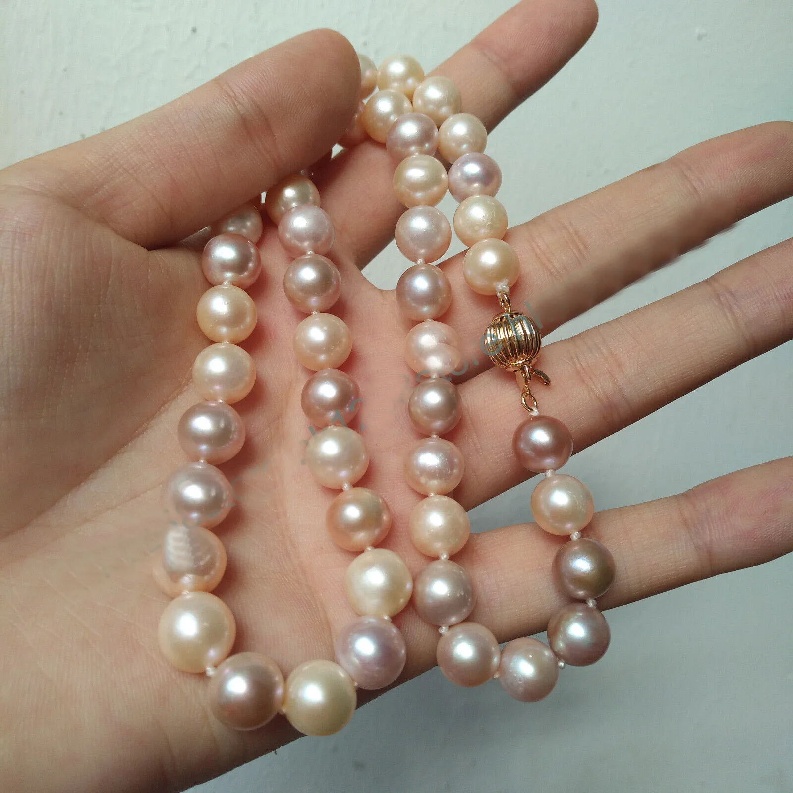 18 inch 20in 24in 36in 52in 16 Inch AAAA+ Japanese  8-9mm 9-10mm South  Sea Natural Multicolor Pearl Necklace 14kp Gold