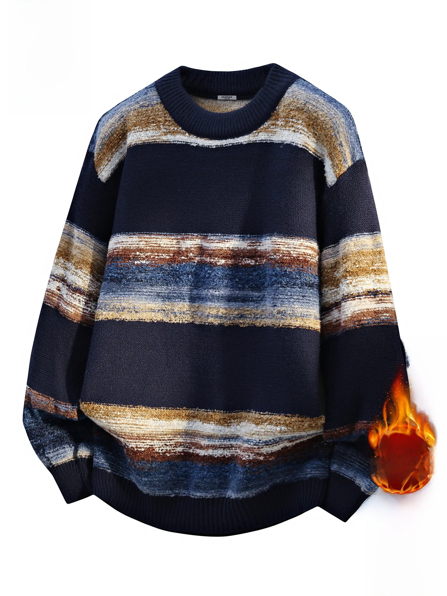 

PaulFrank Men's Oversized Fce Lined Knit Sweater Thiened Warm Casual Sle Animal Pattern Autumn Winter New Arrival