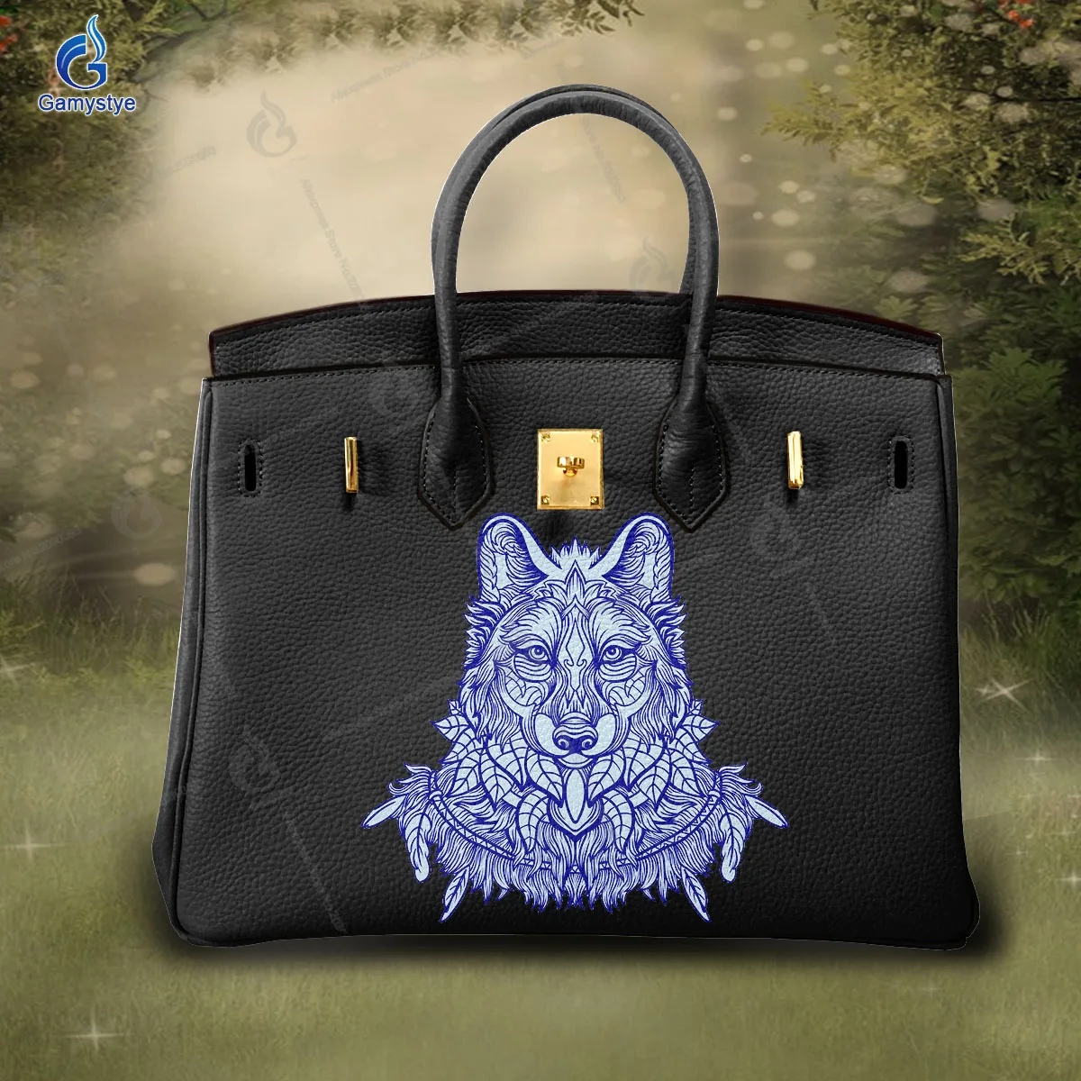 Printed Customize Art Cute purple animals Bags Women Bag Designer Crossbody Handbags Female Messenger Totes 100% Cowhide Leather