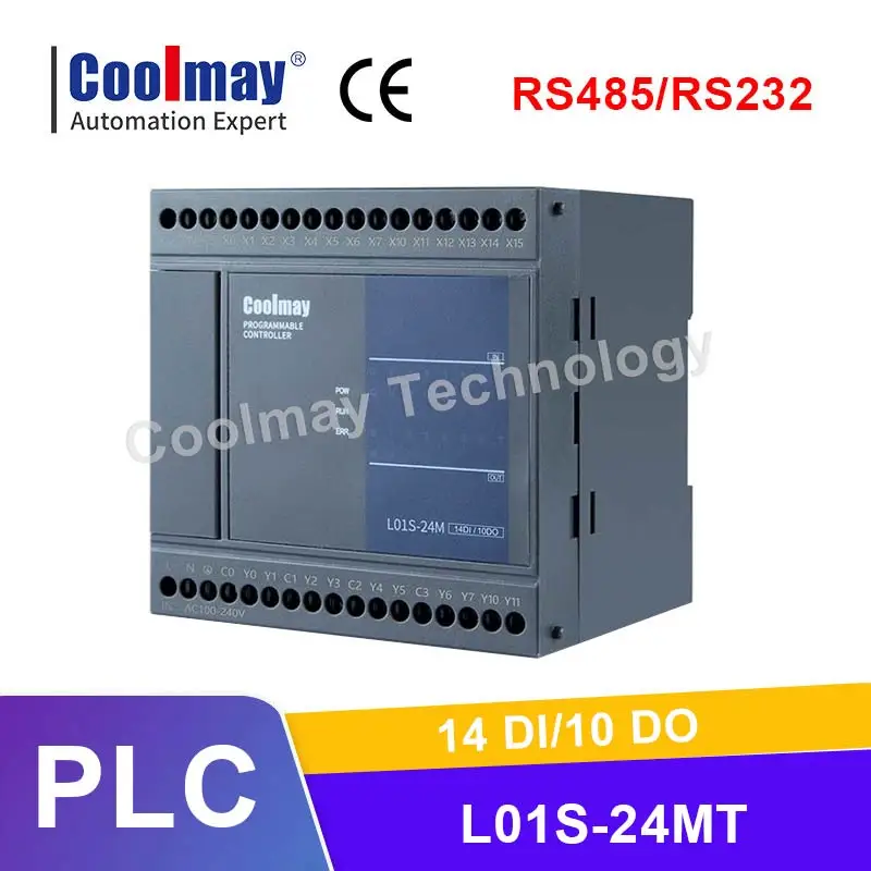 Coolmay Source Factory PLC programmable logic controller 14 DI/10 DO for industrial control RS232 RS485 with free software
