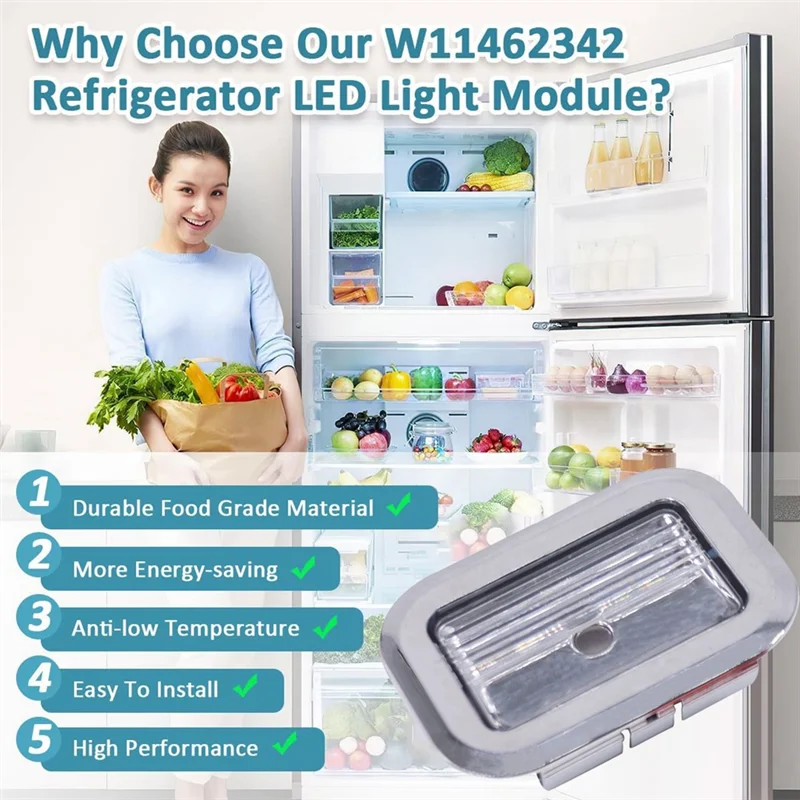 AA86 5Pc W11462342 Refrigerator LED Light Module For Refrigerator Replace AP6989197 PS16218086 W10908166 W10607479 W10843339