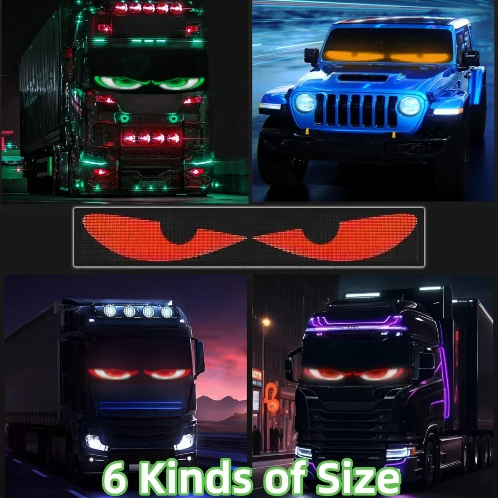 Car Truck Evil's Eye Flexible LED Matrix Pixel Panel DIY Blinking Eyes Animate Soft Screen APP Programmable Multilingual Sign 5V