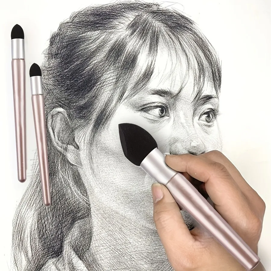 قلم مزج الفنان، فرش إسفنجية قابلة للغسل وإعادة الاستخدام للرسم والرسم - مثالية لتسليط الضوء وتصحيحها