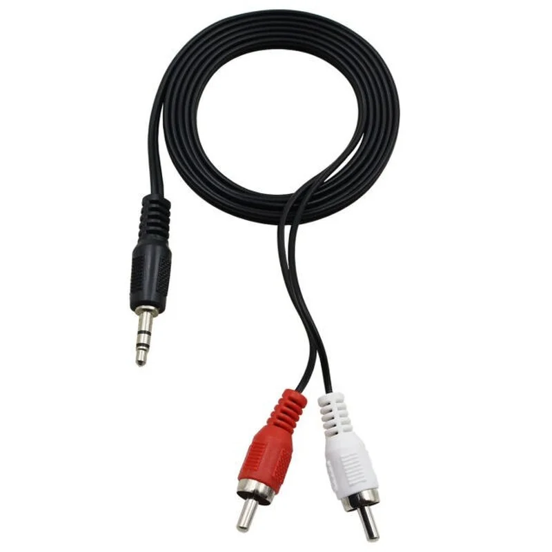 1M 3.5mm Audio Line Cable Stereo Jack Male to 2 RCA Male Aux Cable For PC MP3 DVD TV VCR Speakers Laptop Video Audio Cable Cord