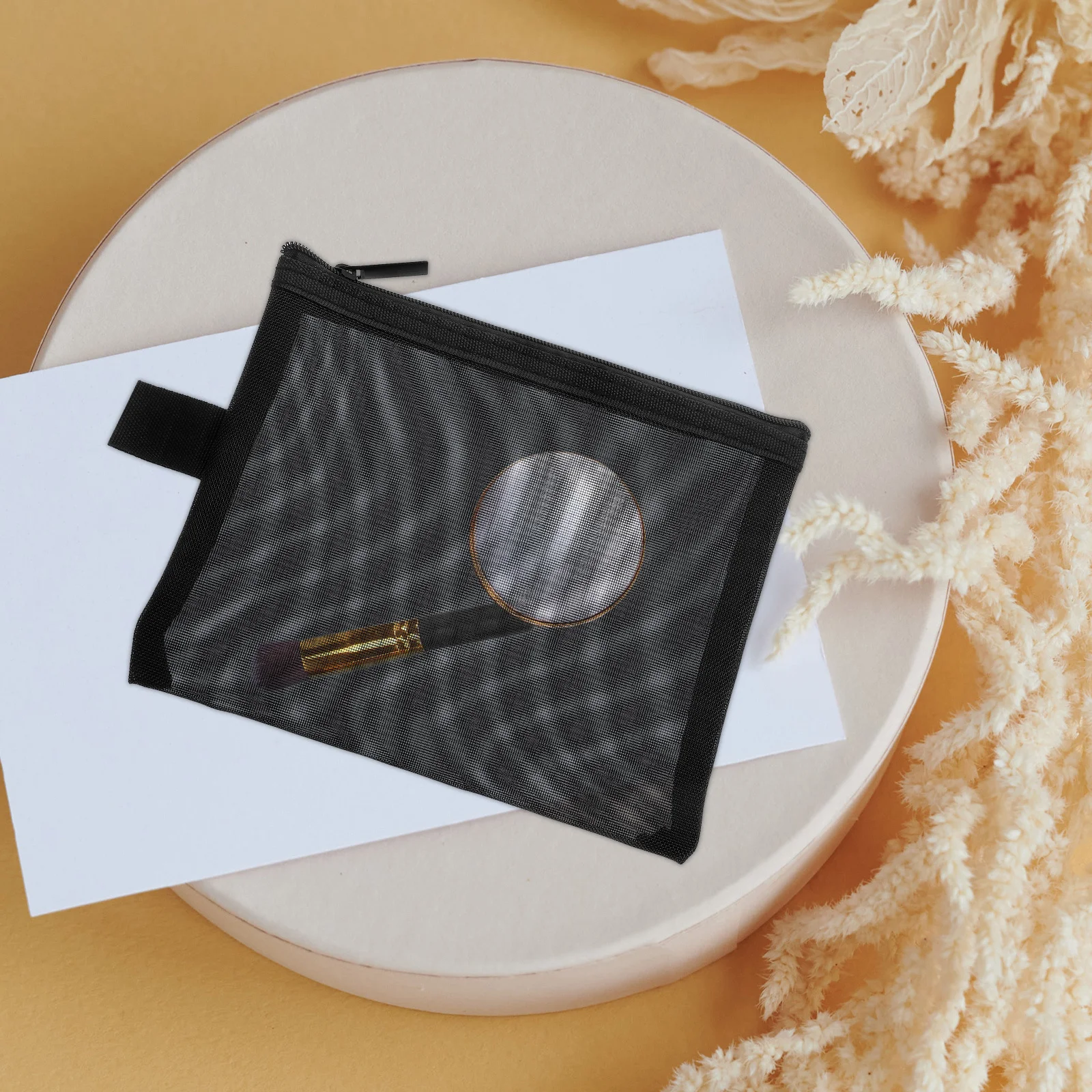 2 Buah Tas Nilon Tas Rias Portabel Organizer Perlengkapan Mandi Kantong Perjalanan Tas Penyimpanan Riasan Ritsleting Jaring Kantong Ritsleting Jaring