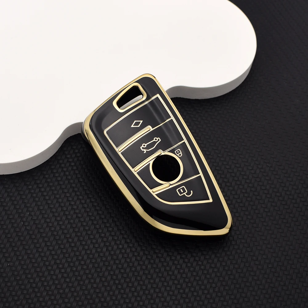 4 Buttons TPU Car Key Case Cover for BMW X1 X3 X5 X6 X7 1 3 5 6 7 Series G20 G30 G11 F15 F16 G01 G02 F48 Auto Accessories