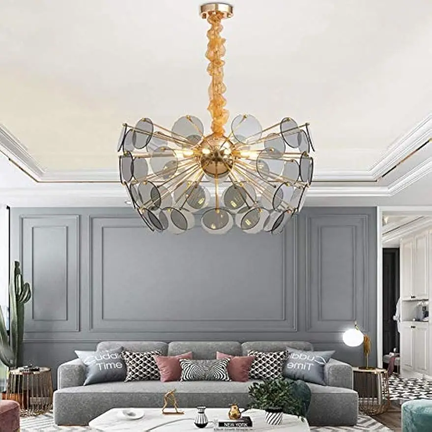 Modern Chandelier 9 Lights Fireworks Pendant Lighting Adjustable Ceiling Light Fixture for Bedroom,Living Room