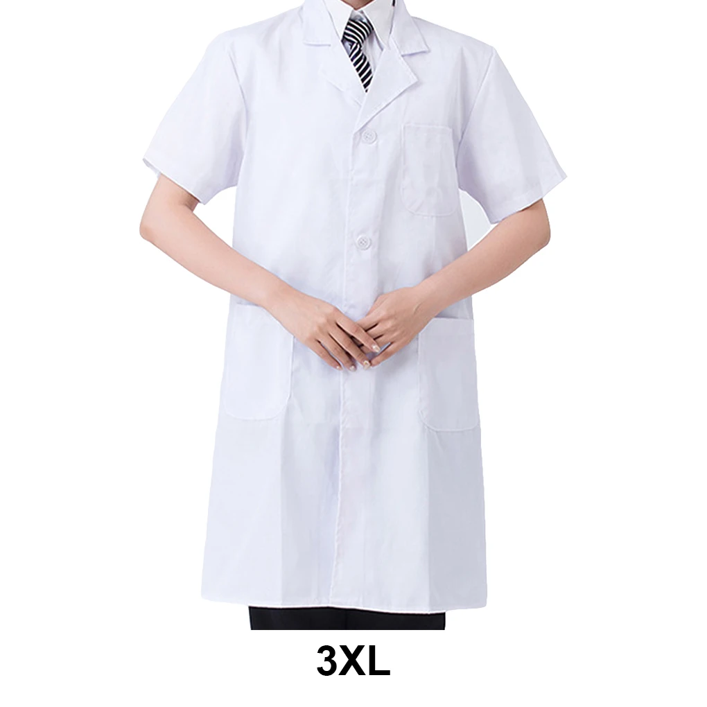 ห้องปฏิบัติการเสื้อปุ่มกระเป๋า Workwear แขนยาวปกเสื้อผ้าทํางานผู้หญิงช่างเสริมสวยกันฝุ่นแขนยาว XXL