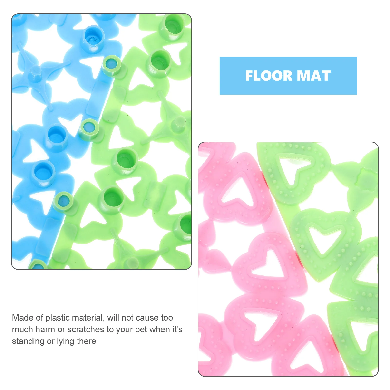 

6Pcs Rabbit Cage Floor Mats Hollow Out Plastic Foot Pads Wear Resistant Bunny Feet Mats for Small Pets Multi Use