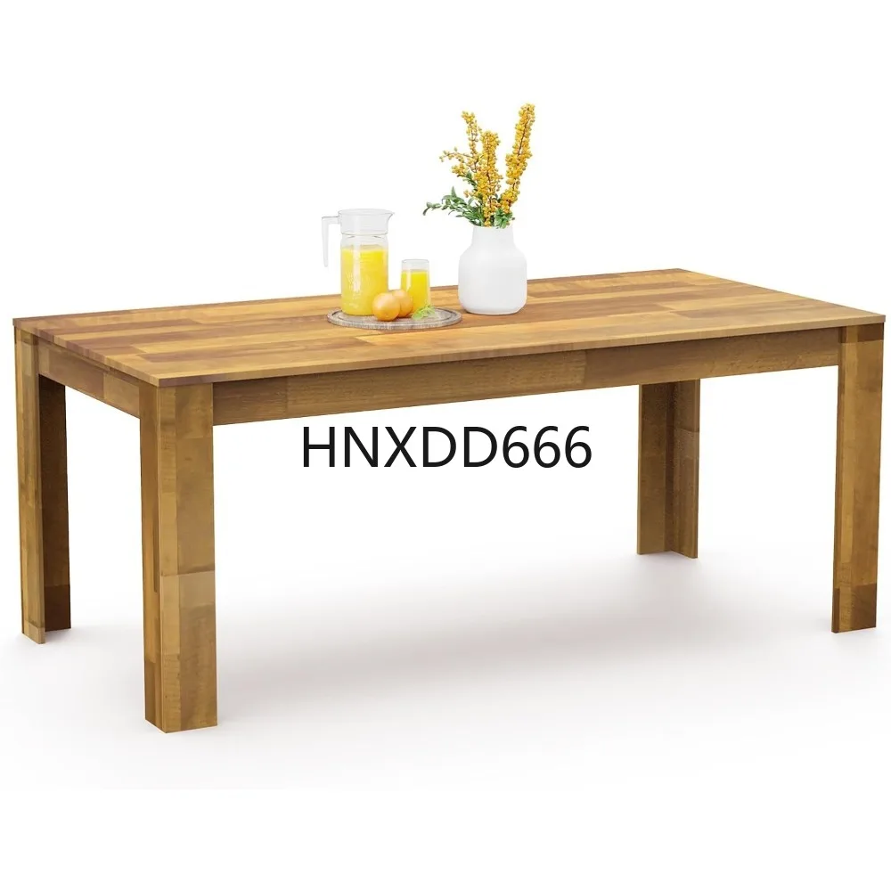 

71" 6ft Kitchen Dining Room Table for 6 8, Large Farmhouse Dinner Table, Wood Rectangular Long Table for Big Family, Waterproof