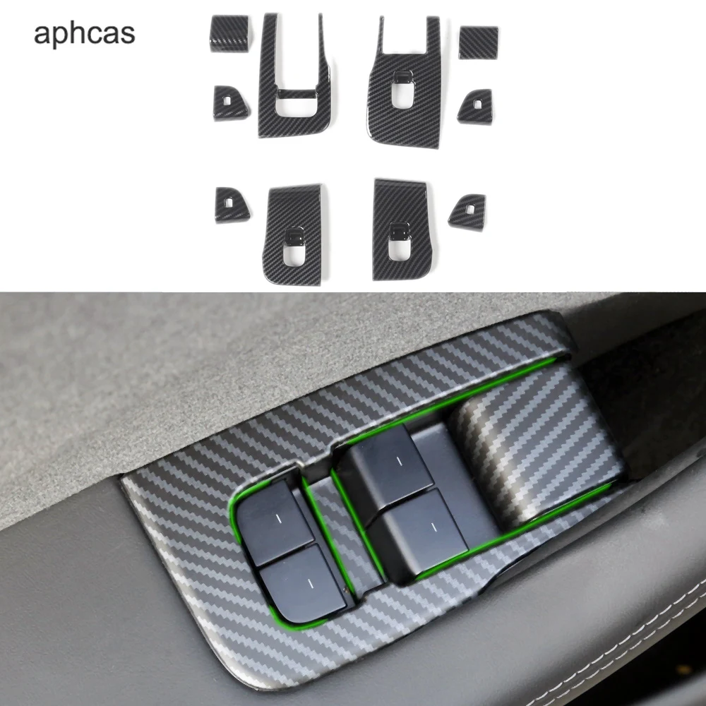 For Tesla Model 3 Highland 2024 Car Window Control Panel Button Decor Sticker 10Pcs Door Switch Trim Frame Cover ABS Accessories