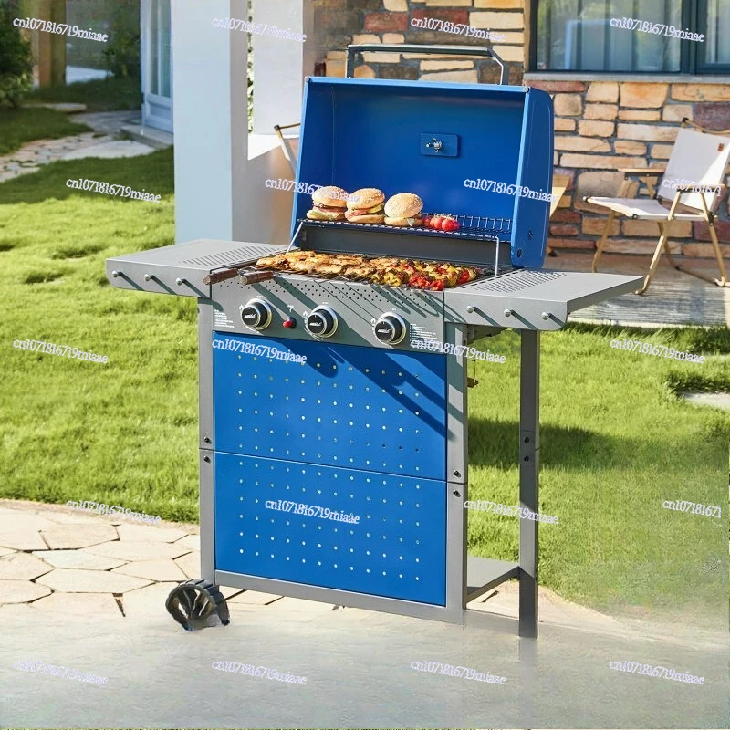 Star Flame Three Burner Barbecue Stove Gas Barbecue Courtyard Portable Household Smokeless Grill