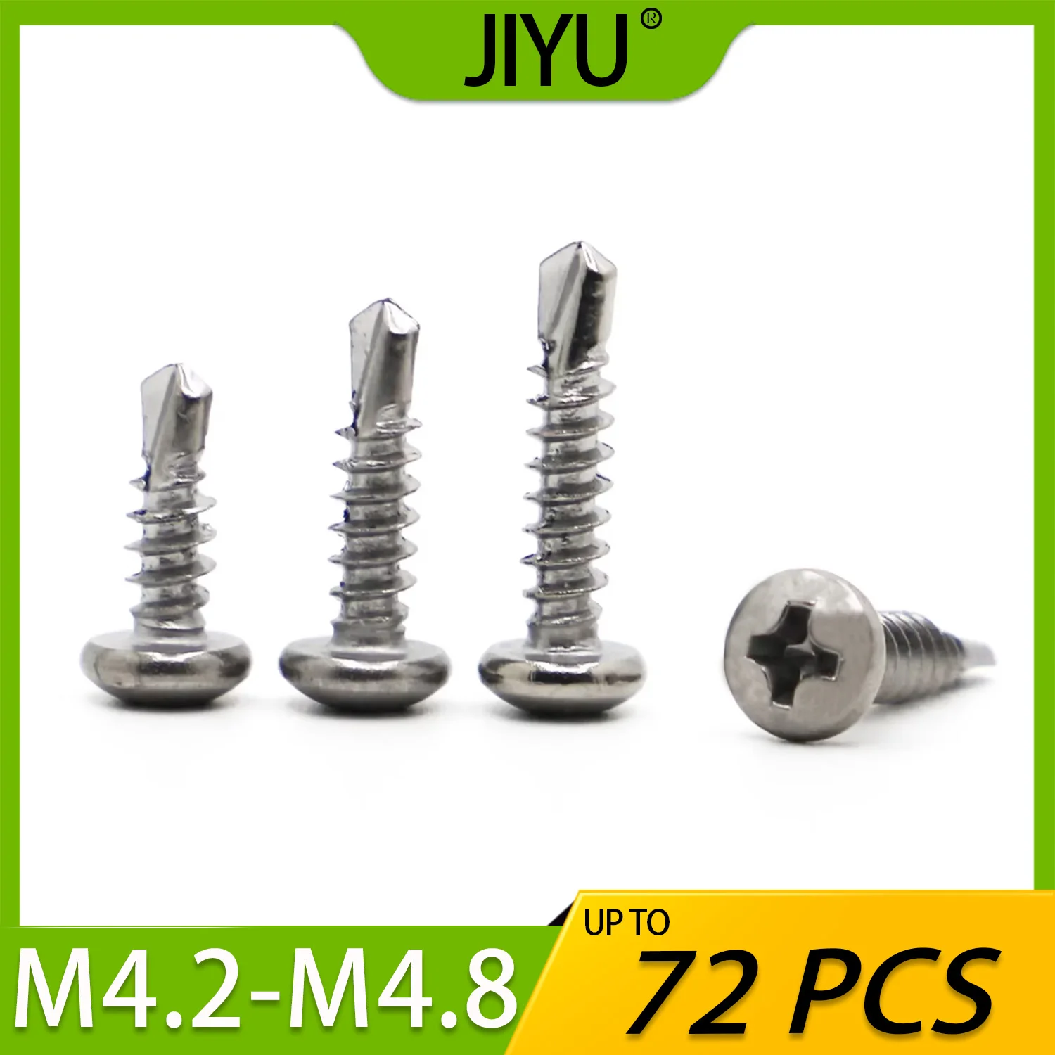 Kit 32-72PCS  M4.2-4.8 Cross Round Self Tapping Screw 410 Stainless Steel Phillips Pan Head Drilling Set Screws