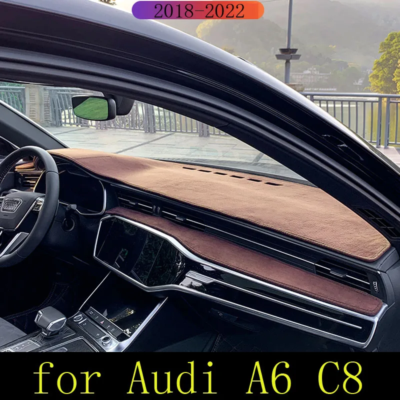 

Flannel Anti Slip Anti UV Mat Dashboard Cover Pad Dashmat Carpet For Audi A6 C8 2018 2019 2020 2021 2022 Accessories