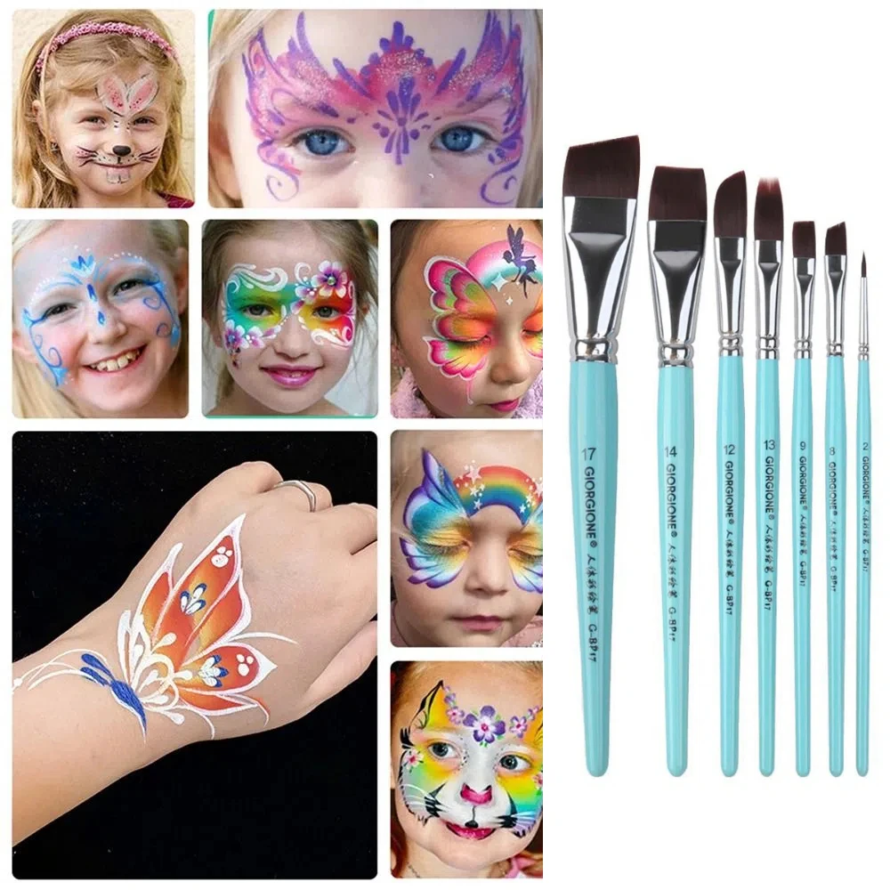 Peinture corporelle pour le visage, ensemble de pinceaux multifonctionnels avec manche en bois, brosse en Nylon, stylo d'art pour dessin Portable