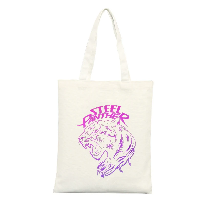 Canvas Tote Bag with Animal Graphic and Typography Print, Casual Style for Daily Shopping and Outings