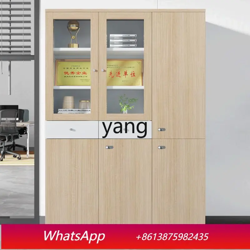 LH  file cabinet with glass, simple modern with drawers and locks